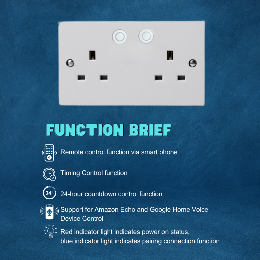 AXIOM Double Switched Socket with Wifi