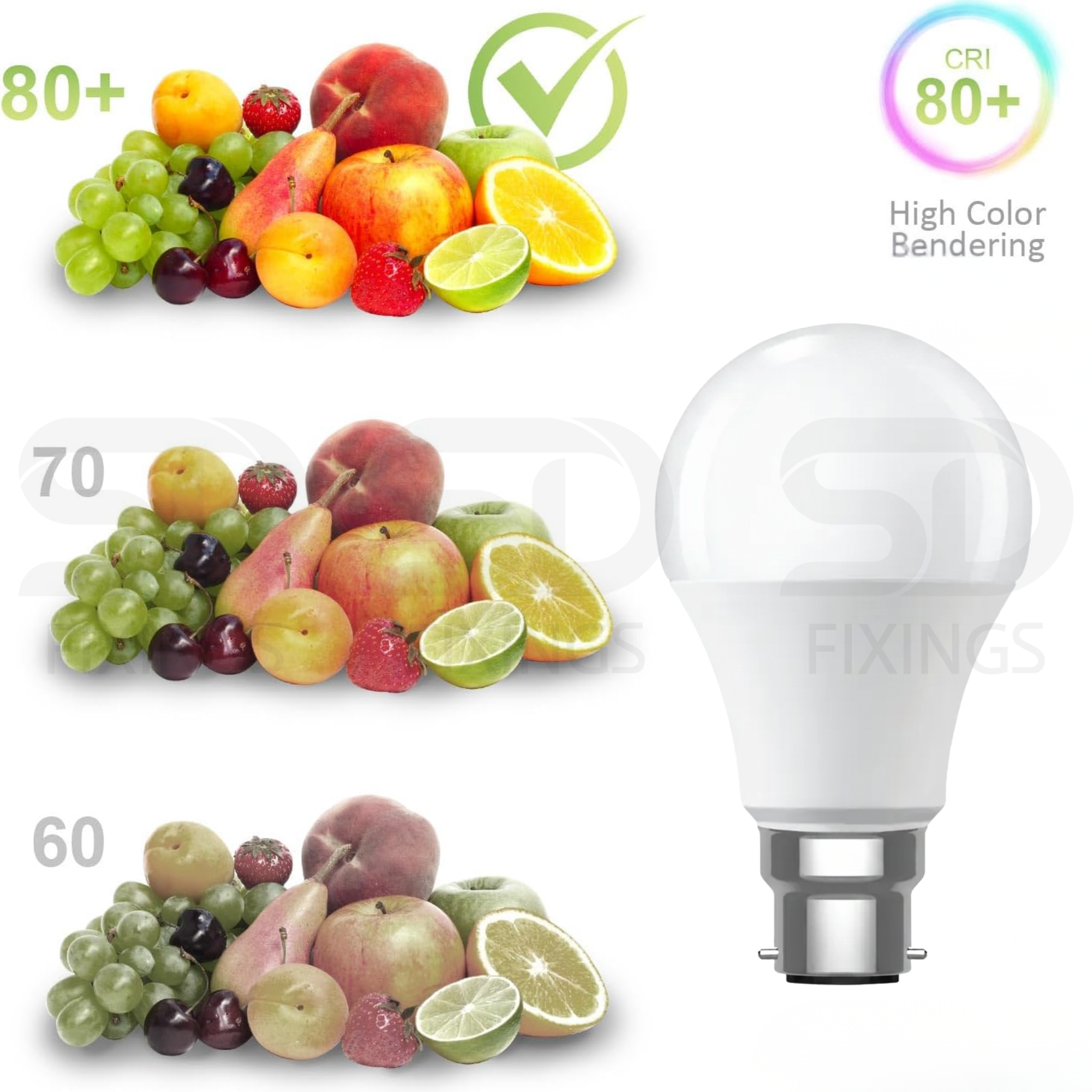 LED GLS B22 6.5W 3000K Warm White Opal Lamp 40W Equivalent - Pack of 2