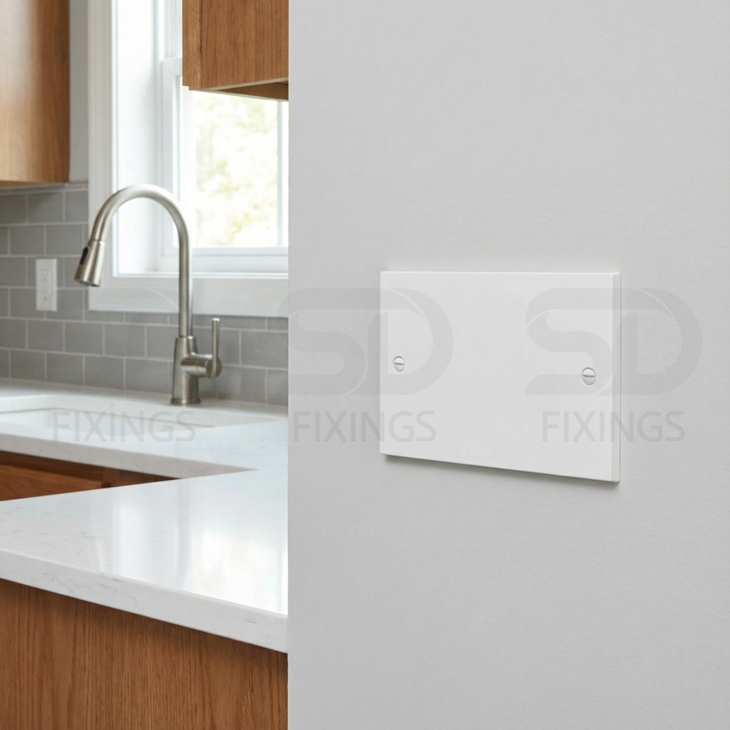 Electrical Blanking Plate 2 Gang – White / Standard Fit