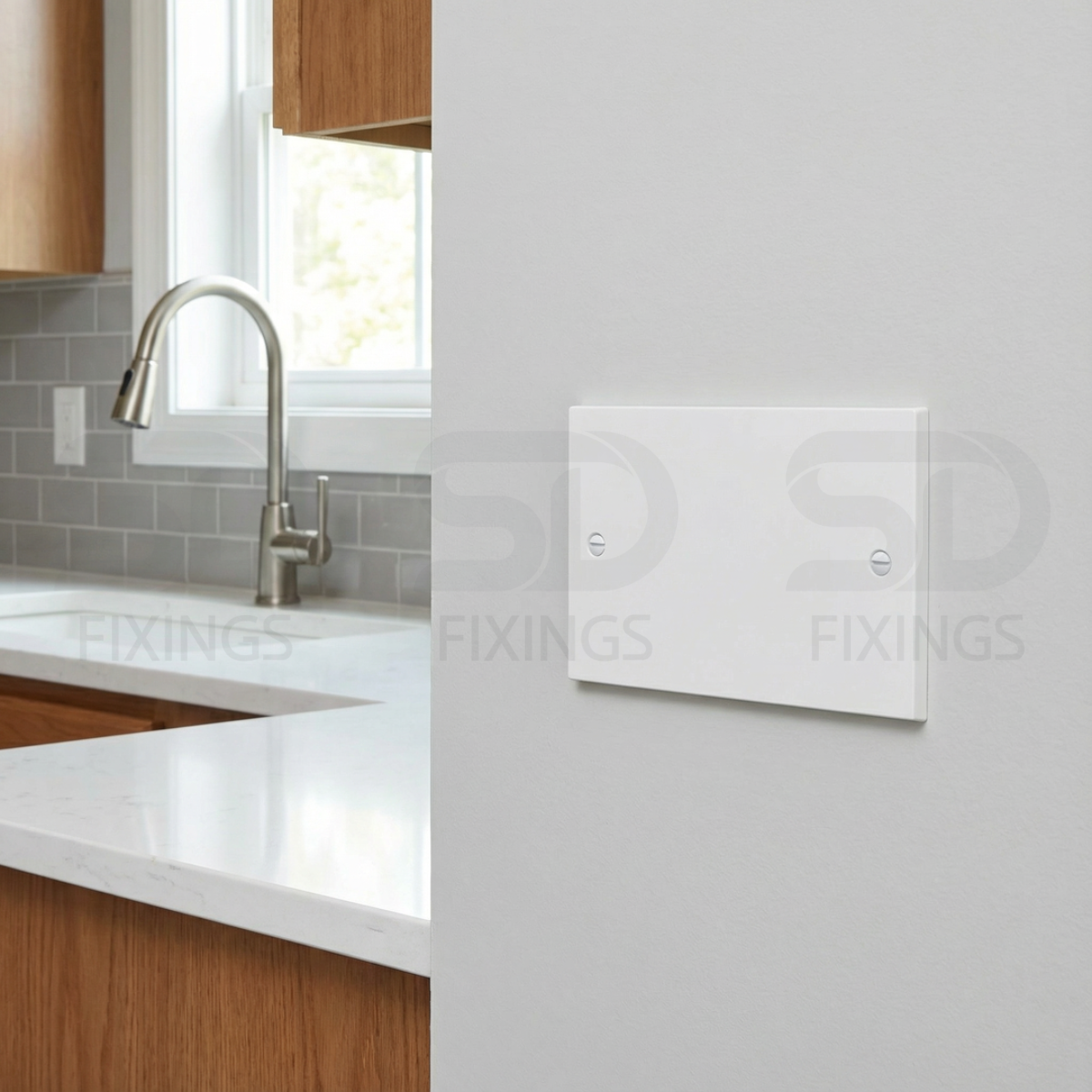 Electrical Blanking Plate 2 Gang – White / Standard Fit