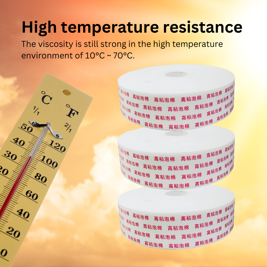 Double Sided Foam Tape Strong Sticky Adhesive Craft Mounting 50mm x 10M White