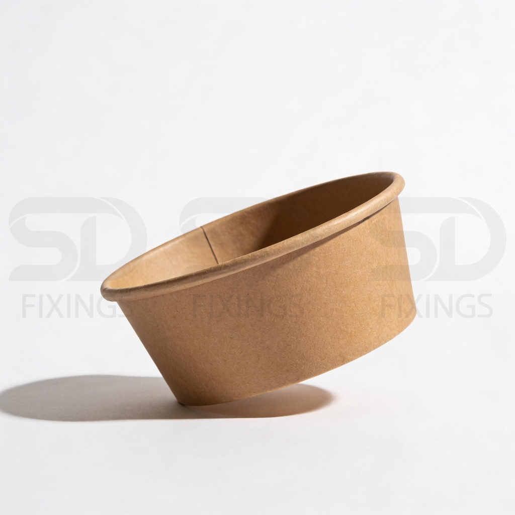 1000ml Kraft Paper Food Bowls with Clear Lids – Pack of 50