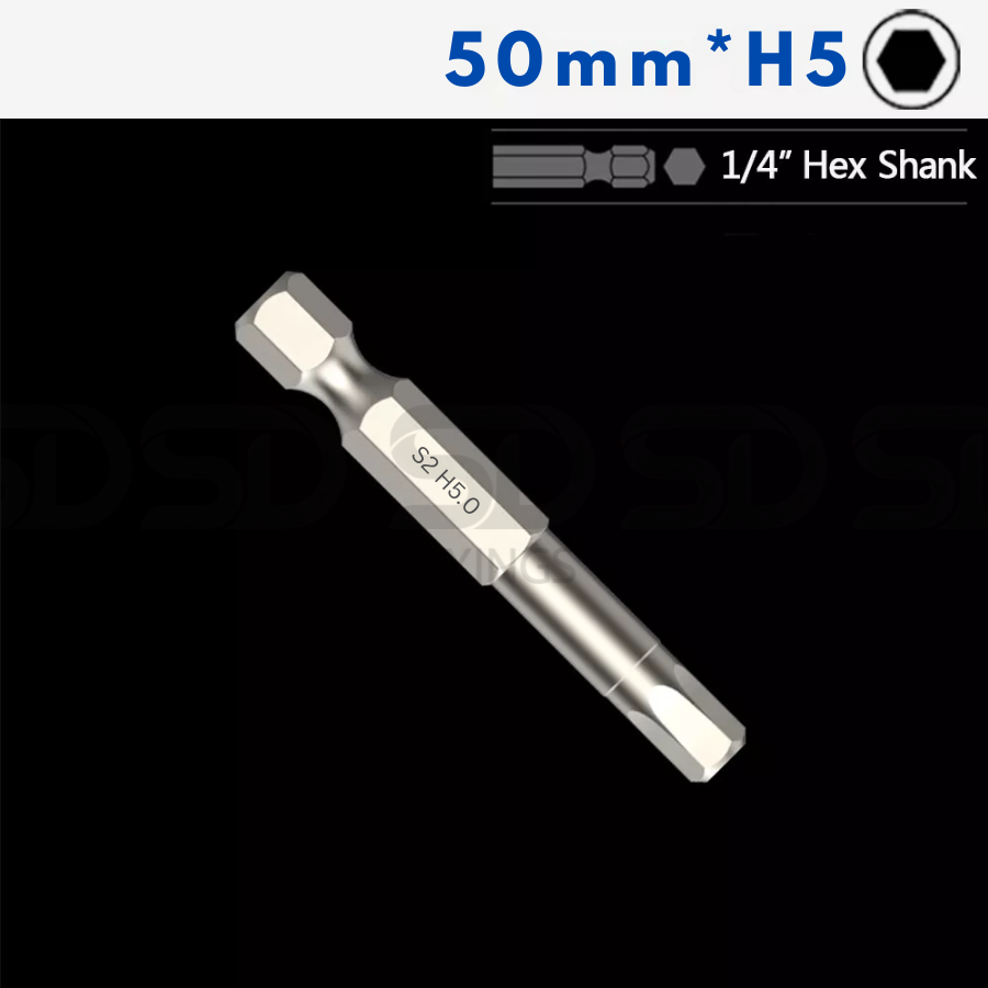 Screwdriver Bit 1/4" Hex 50mm - H1.5-H12
