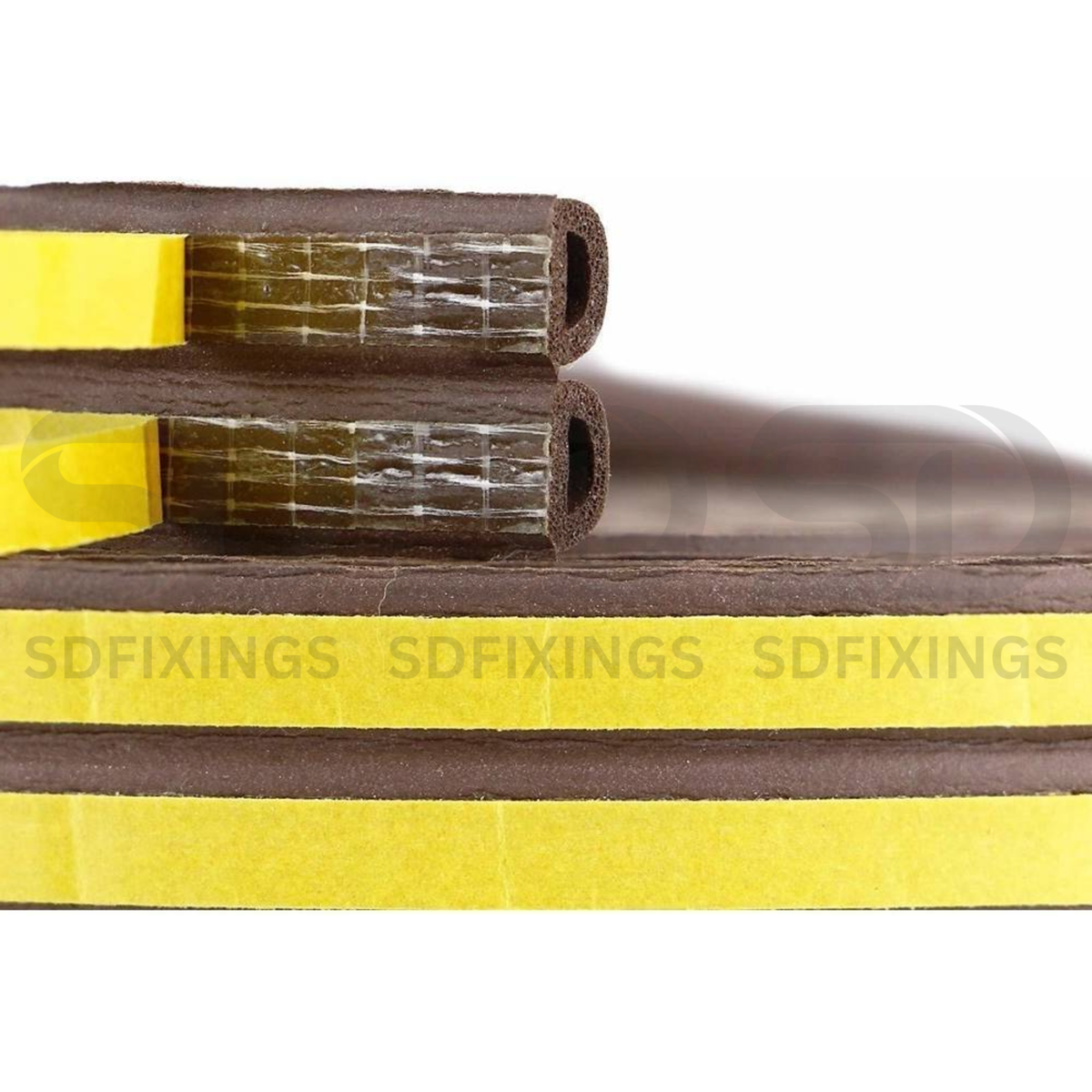 Brown Self-Adhesive Draught Excluder Tape 9 x 6mm x 6M
