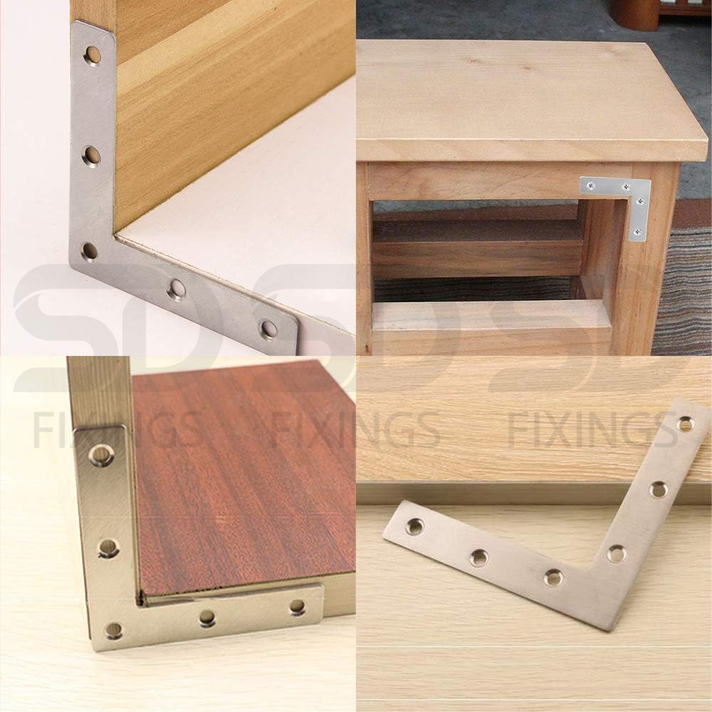 80x80x1mm L-Shape Flat Angle Bracket