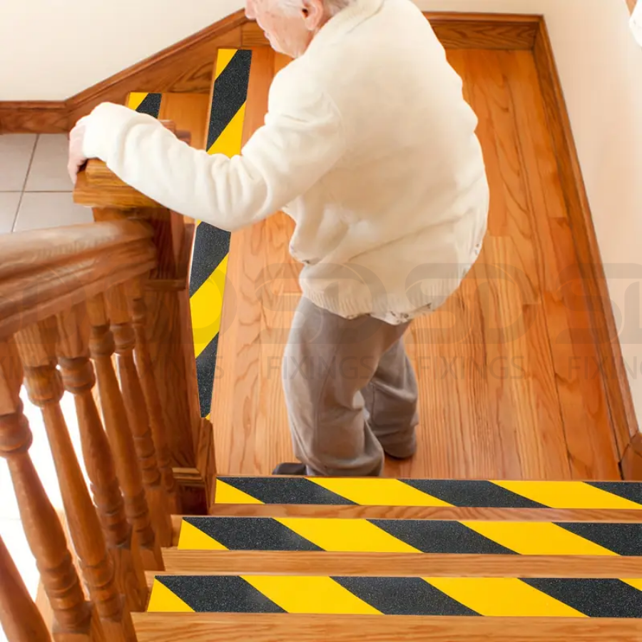 Heavy Duty Black & Yellow 50mm x 10M Anti-Slip Hazard Tape