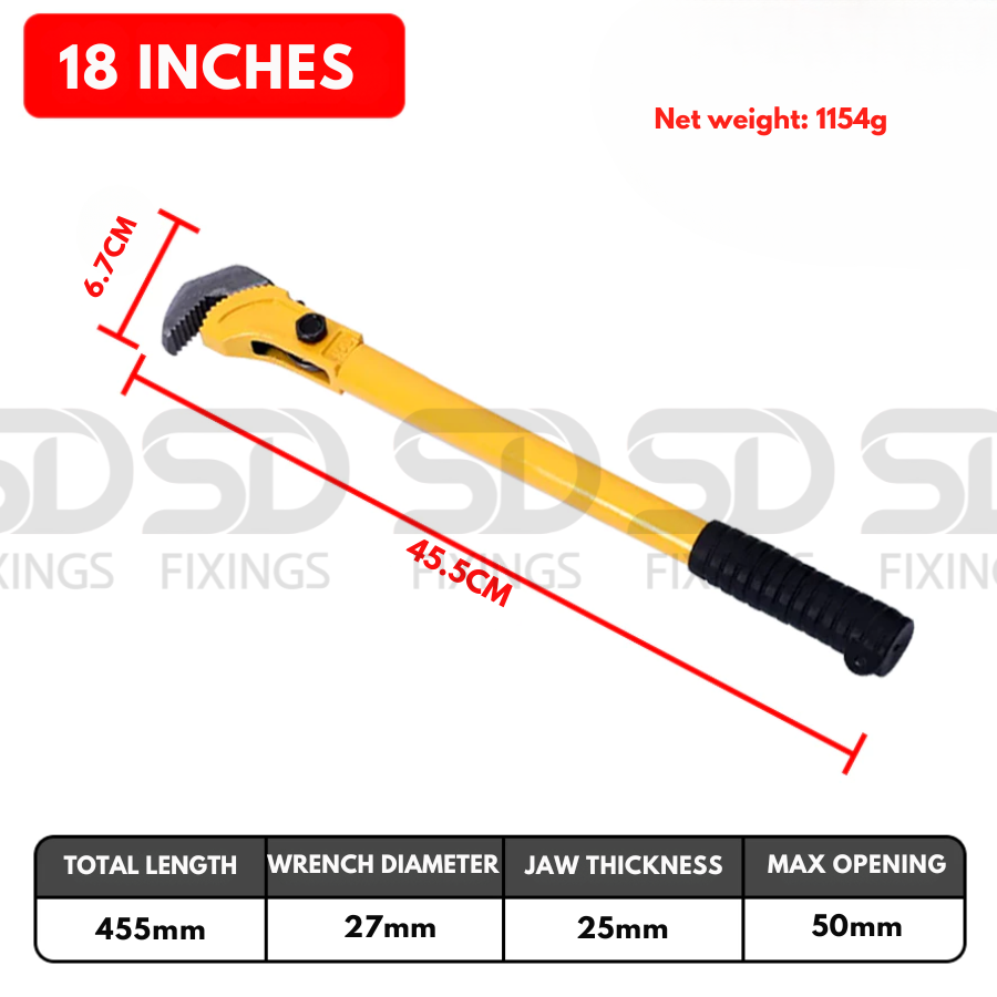 18"/24" Adjustable Rebar & Pipe Wrench Multifunctional Tool