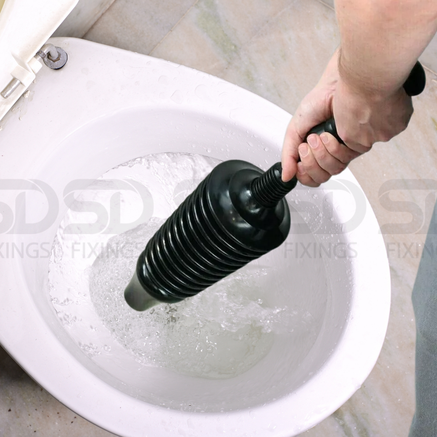 SDFIXINGS Flexible PVC Toilet Plunger – Powerful Drain & Pipe Unblocker