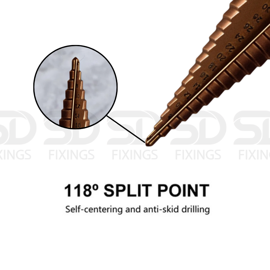SET OF 3PCS Cobalt Step Drill Bit