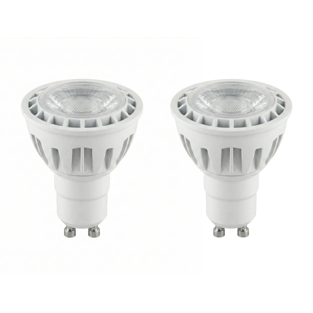 6W GU10 LED Spotlight Bulb, 3000K Warm White, Non-Dimmable COB LED with Lens Diffuser, AC175–250V – Meridian Lighting