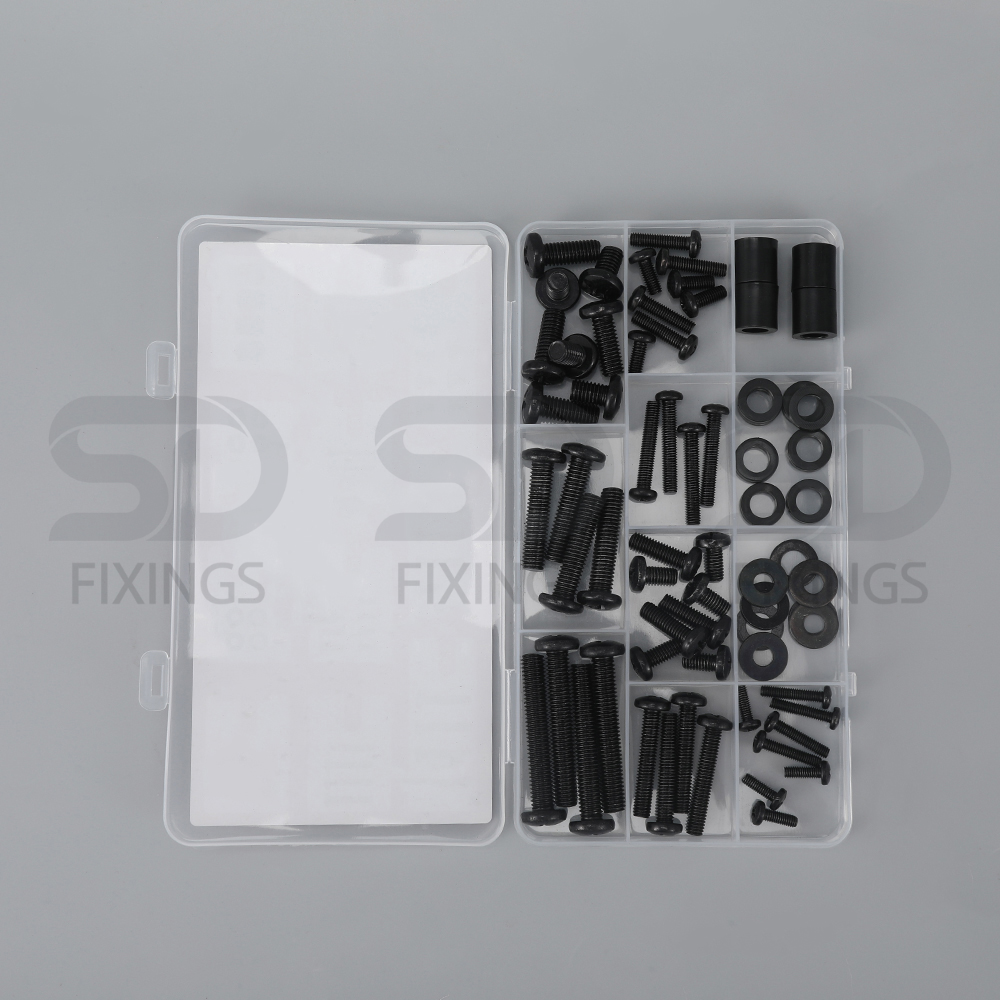 Universal TV Mounting Hardware Screws Kit with Box – Includes M4, M5, M6, M8 Screws, Washers & Spacers – VESA Mount Replacement Screws for TVs Up to 82 Inches