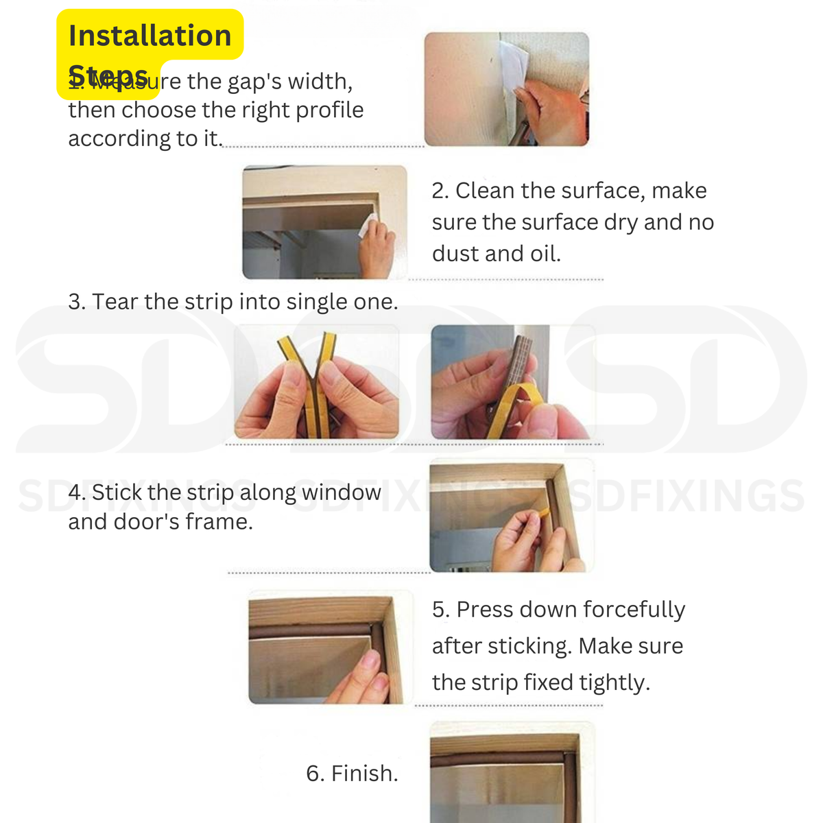 Brown Self-Adhesive Draught Excluder Tape 9 x 6mm x 6M