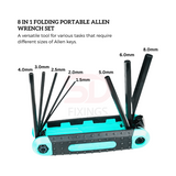 Green 8PCS Folding Hex Key Set