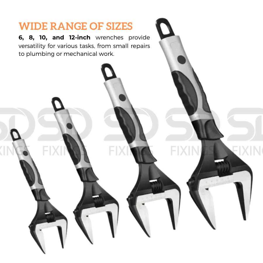 6''-150mm Adjustable Spanner Wrench with Wide Jaw & Comfortable Grip