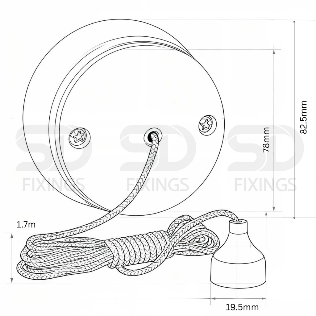 Ceiling Pull Cord Switch – 10A 1W