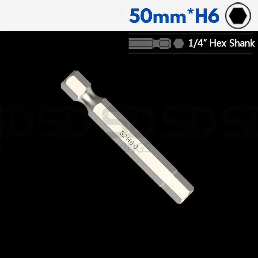 Screwdriver Bit 1/4" Hex 50mm - H1.5-H12