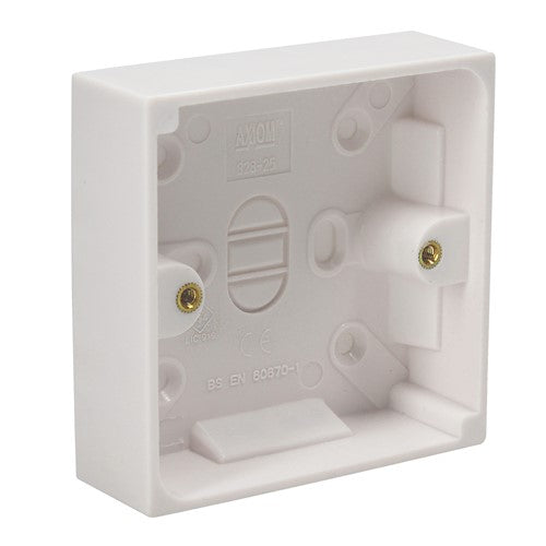 AXIOM 25mm Surface Mount Back Box 1 Gang