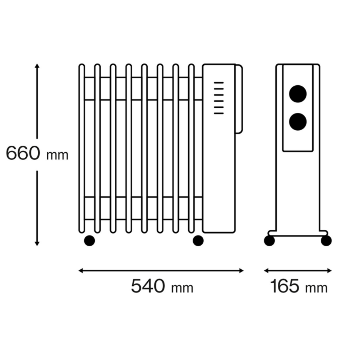 Oil Filled Radiator Heater 2000W with Thermostat