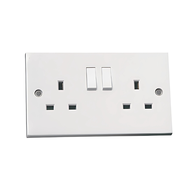 13A Double Wall Socket 2 Gang FACE