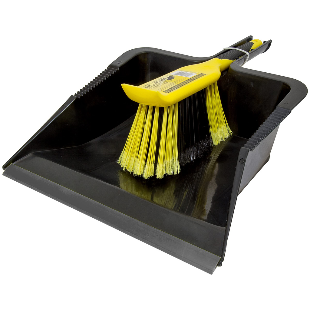 Bulldozer Pro Large Dustpan & Brush Black/Yellow