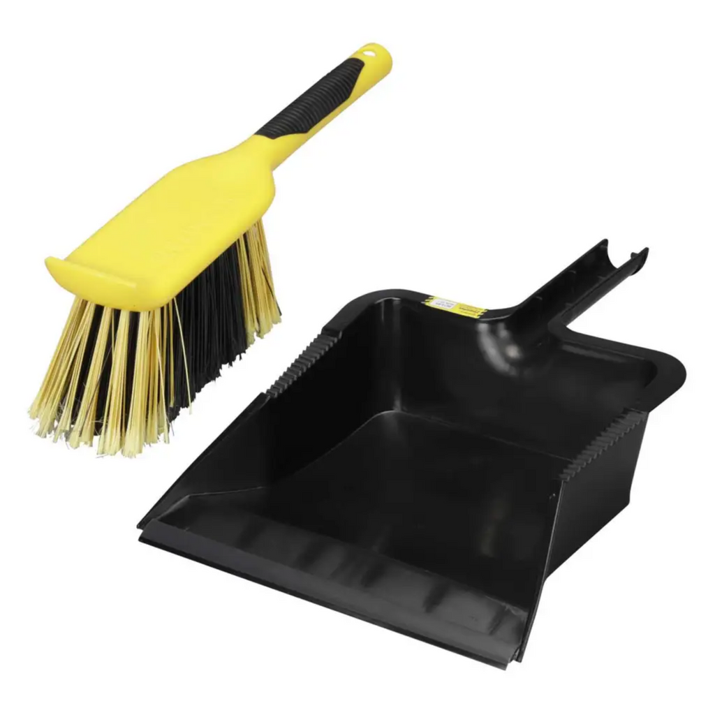 Bulldozer Pro Large Dustpan & Brush Black/Yellow