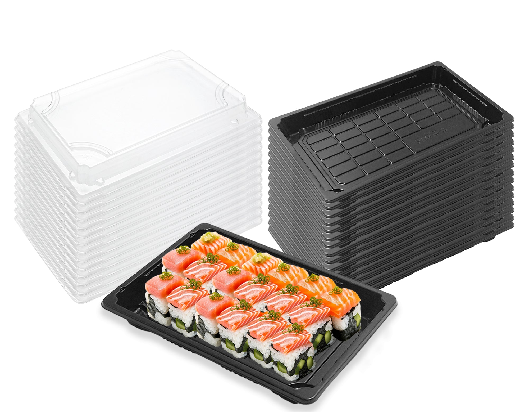 140×80×50mm Sushi Container with Lid (Pack of 50)
