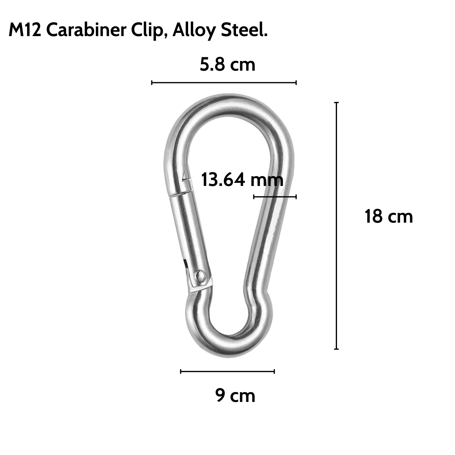 Heavy-Duty Alloy Steel Carabiner Clip M14