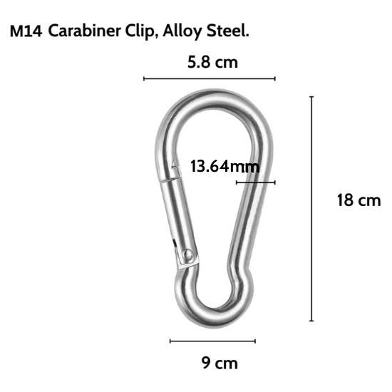 Heavy-Duty Alloy Steel Carabiner Clip M14