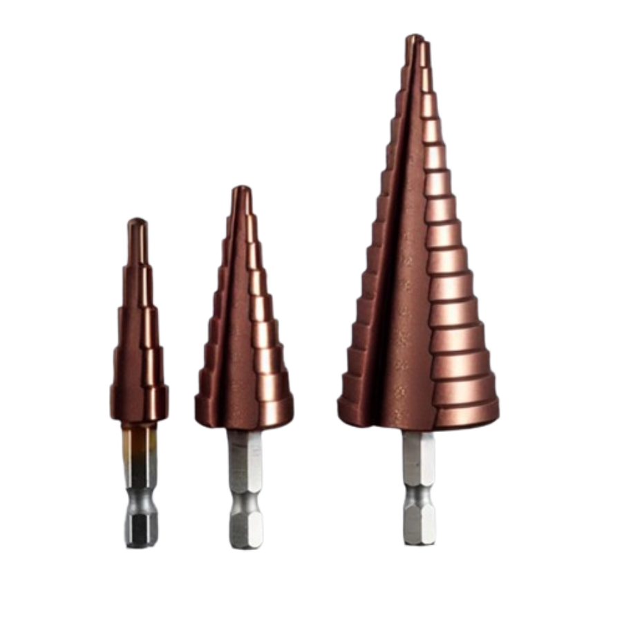 SET OF 3PCS Cobalt Step Drill Bit