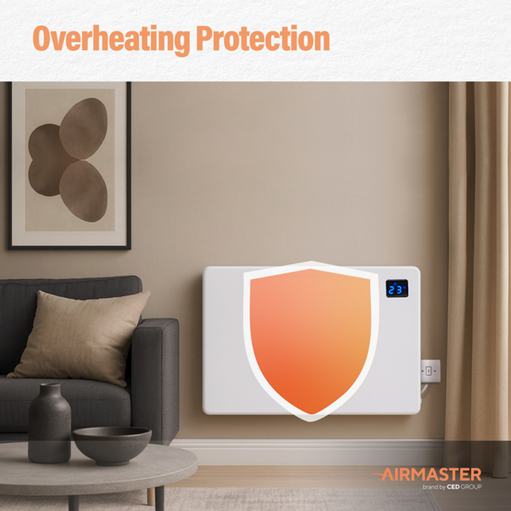 1.5kW Panel Heater | LCD Display & Timer Matt White