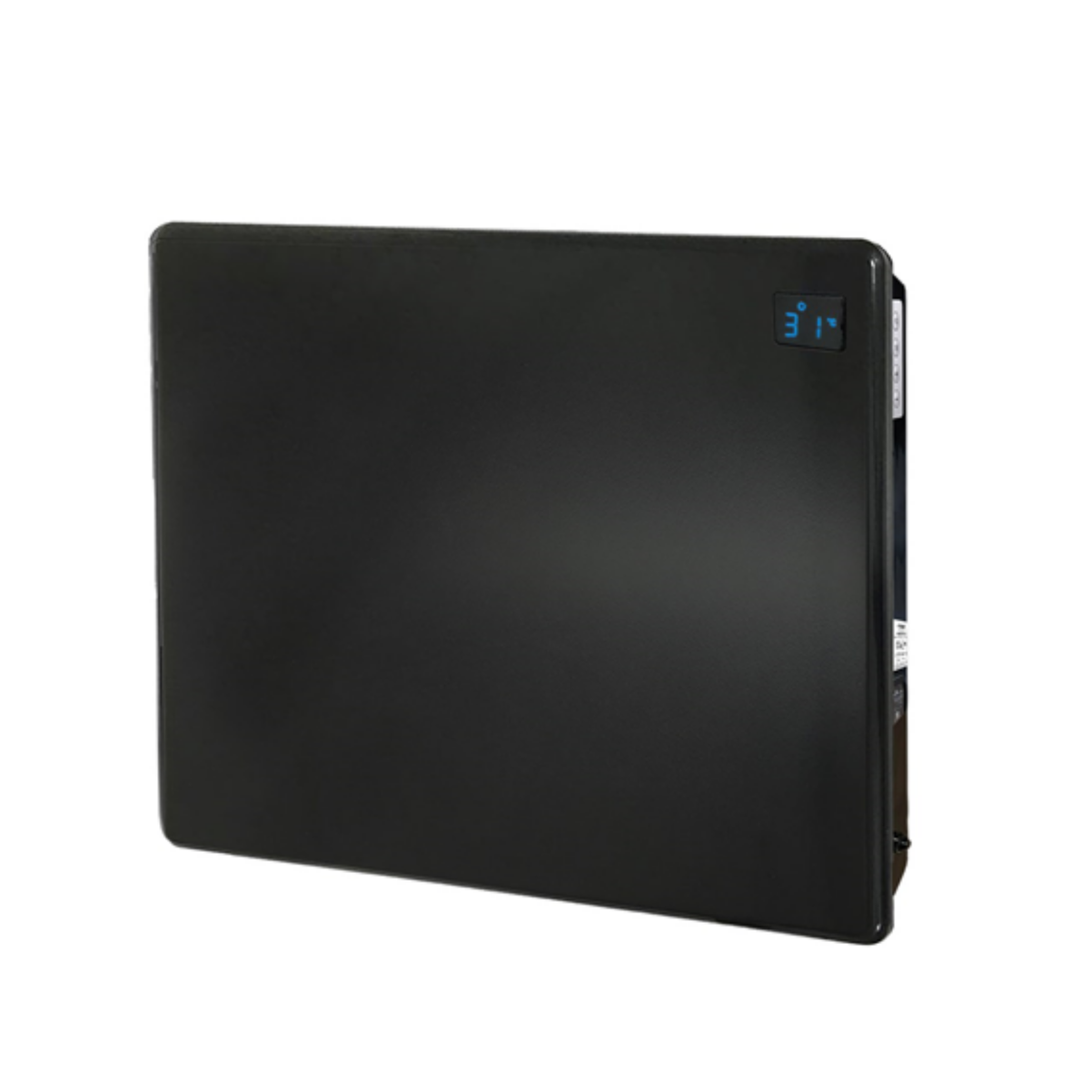 1kW Panel Heater | LCD Display & Timer Matt Black