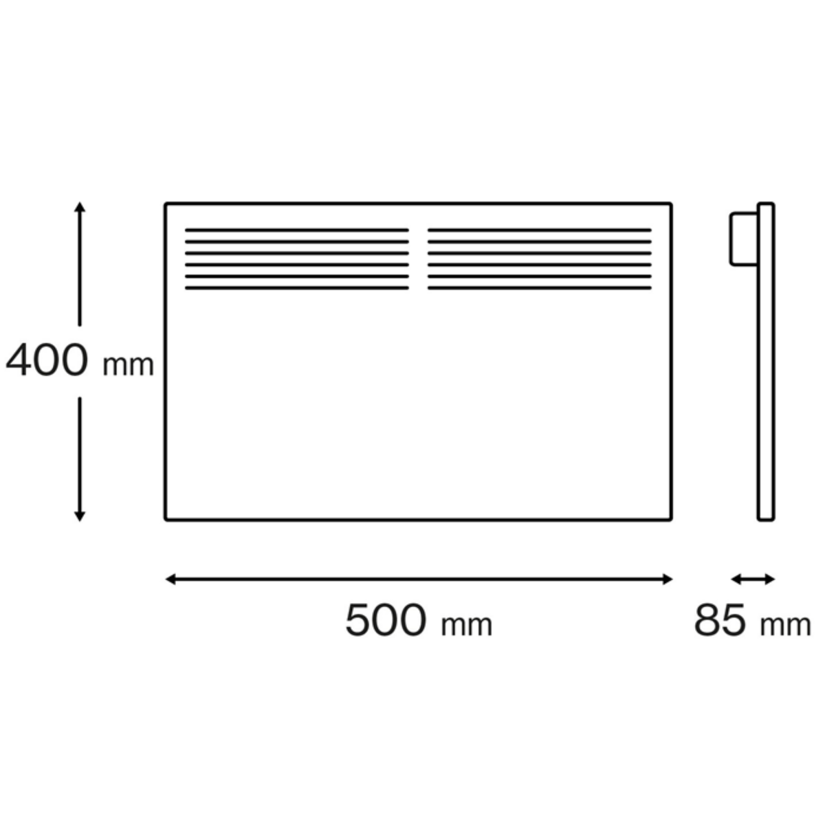 1kW Digital Panel Heater | LCD Display & Timer White