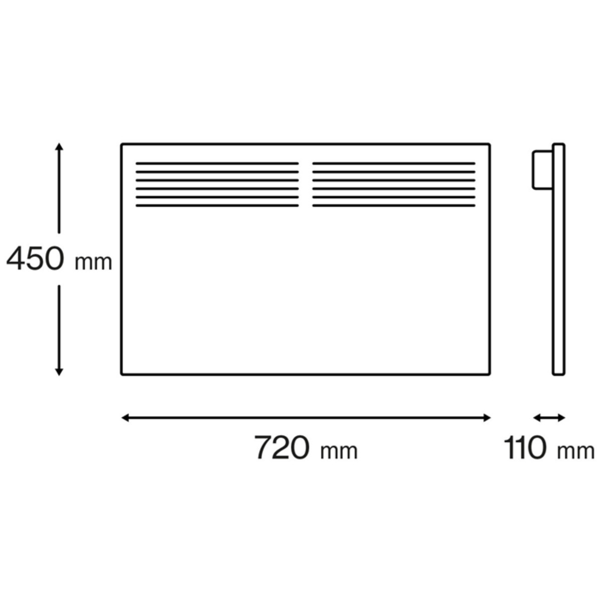 1.5kW Slim Panel Heater | LCD Display White
