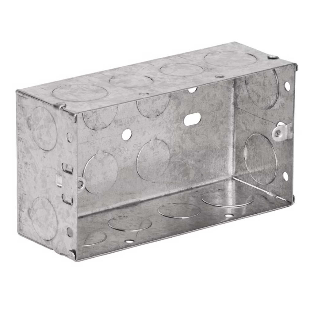 2-Gang Galvanised Steel Back Box 47mm
