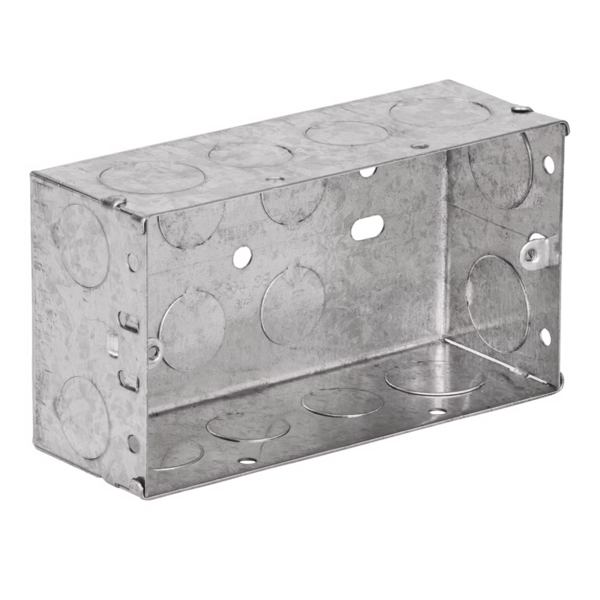 2-Gang Galvanised Steel Back Box 47mm