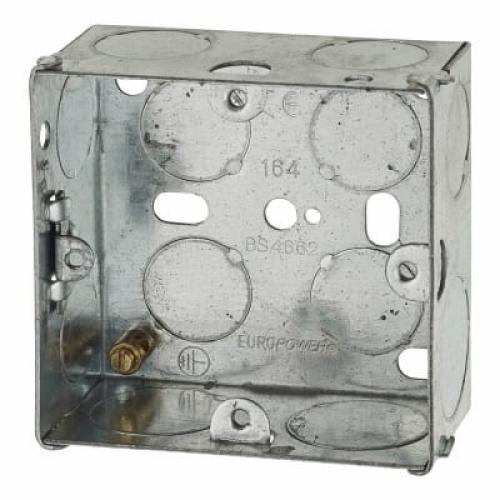 Metal BB 35mm 1G 1-Gang Galvanised Steel Back Box 35mm