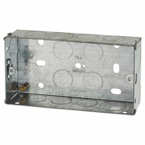 2-Gang Galvanised Steel Back Box 35mm